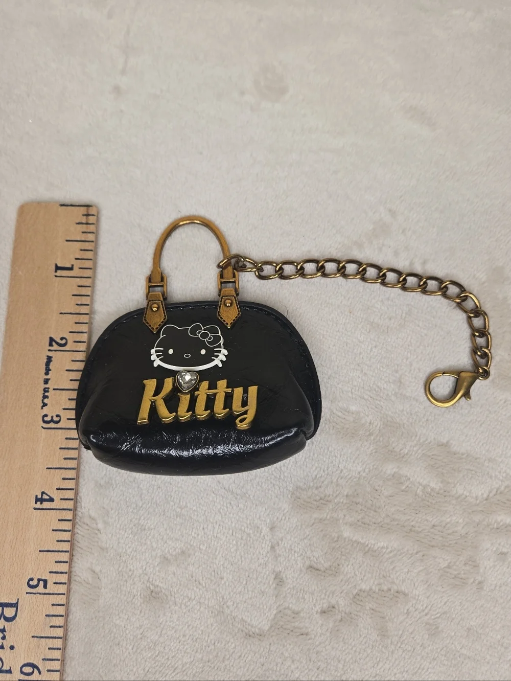 Hello Kitty Mini Black Patent Handbag Keychain